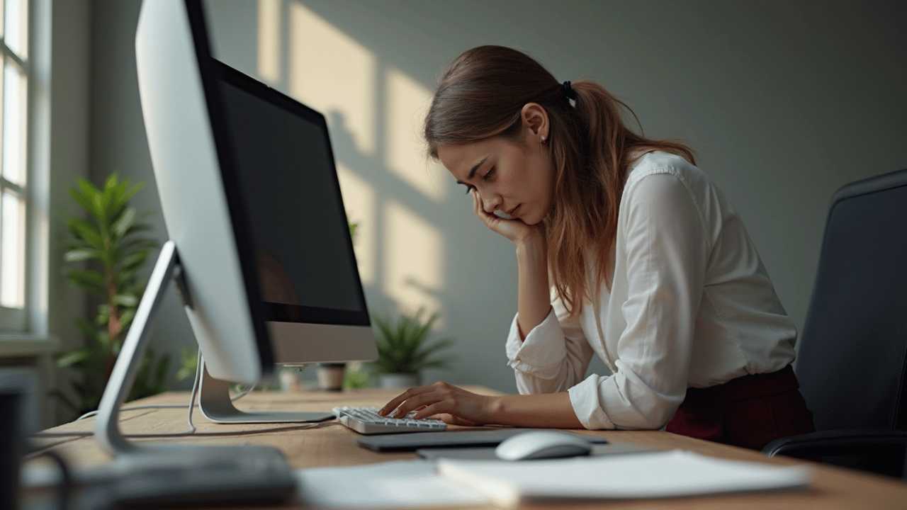 Erschöpft und zweifelnd kleine KB